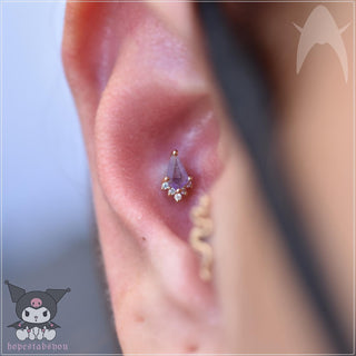 Noble - Amethyst + CZ - Threadless End Threadless Ends Buddha Jewelry