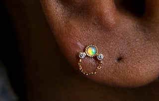 Halston - Genuine Opal + Chain - Threadless End Threadless Ends Buddha Jewelry