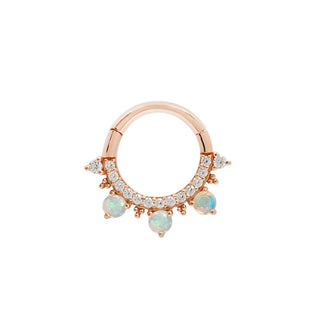 Gigi - CZ + Opal - Clicker Clickers Buddha Jewelry Rose Gold 5/16"