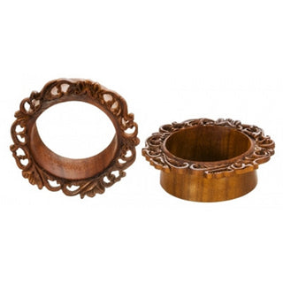 In Yo Lace Eyelets - Saba Wood Plugs Buddha Jewelry