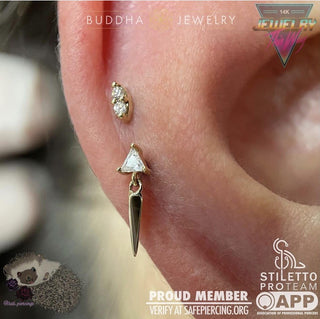 Mishka 2 - Genuine Diamond - Threadless End Threadless Ends Buddha Jewelry