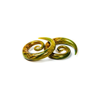 Glass Super Spiral - Exotic Green Glass Buddha Jewelry