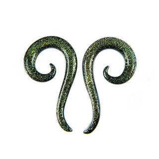 Glass Tail Spiral - Gold Dichro Glass Buddha Jewelry