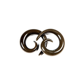 Glass Simple Spiral - Dark Grey Glass Buddha Jewelry