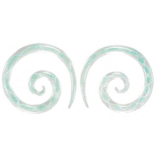 Glass Super Spiral - Green Dichro Ribbon Glass Buddha Jewelry