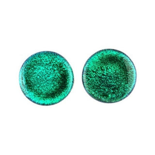 Glass Plugs - Green Dichro Glass Buddha Jewelry