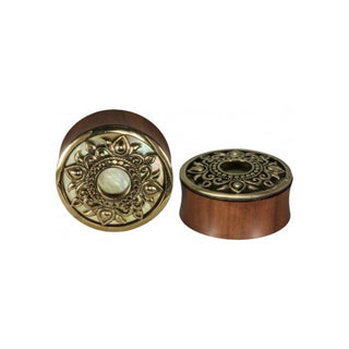 Philomena Plugs - Brass + Mother Of Pearl Plugs Buddha Jewelry   