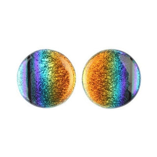 Glass Plugs - Rainbow Dichro Glass Buddha Jewelry