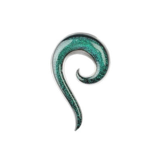 Glass Tail Spiral - Green Dichro Glass Buddha Jewelry