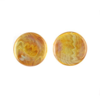 Glass Plugs - Exotic Gold Glass Buddha Jewelry