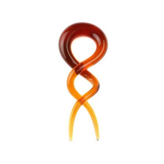 Glass Double Helix - Amber Glass Buddha Jewelry