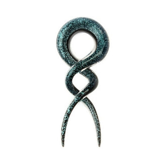 Glass Double Helix - Aqua Dichro Glass Buddha Jewelry
