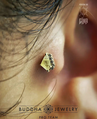 Elevate - Rutilated Quartz + CZ - Threadless End Threadless Ends Buddha Jewelry