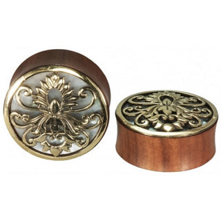 Rider Plugs - Saba Wood + Mother Of Pearl Plugs Buddha Jewelry
