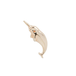 Narwhal "Unicorn of The Sea" - Threadless End Threadless Ends Buddha Jewelry Rose Gold Left 