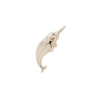 Narwhal "Unicorn of The Sea" - Threadless End Threadless Ends Buddha Jewelry Rose Gold Right 