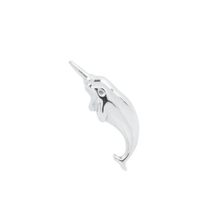 Narwhal "Unicorn of The Sea" - Threadless End Threadless Ends Buddha Jewelry White Gold Left 