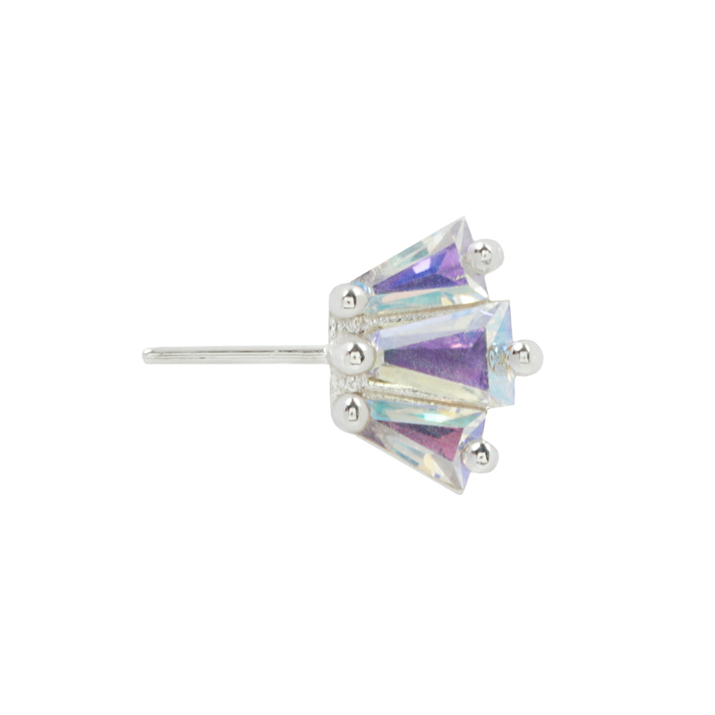 Gemma Trios Forward Facing Threadless End with Mercury Mist Topaz Threadless Ends Buddha Jewelry 14k White Gold