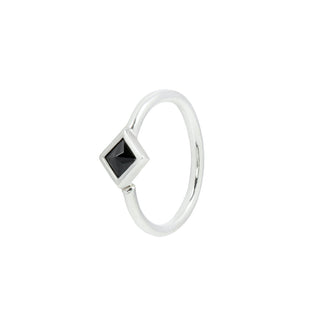 Mae Black Spinel Seamless Ring Seam Rings Buddha Jewelry White Gold  