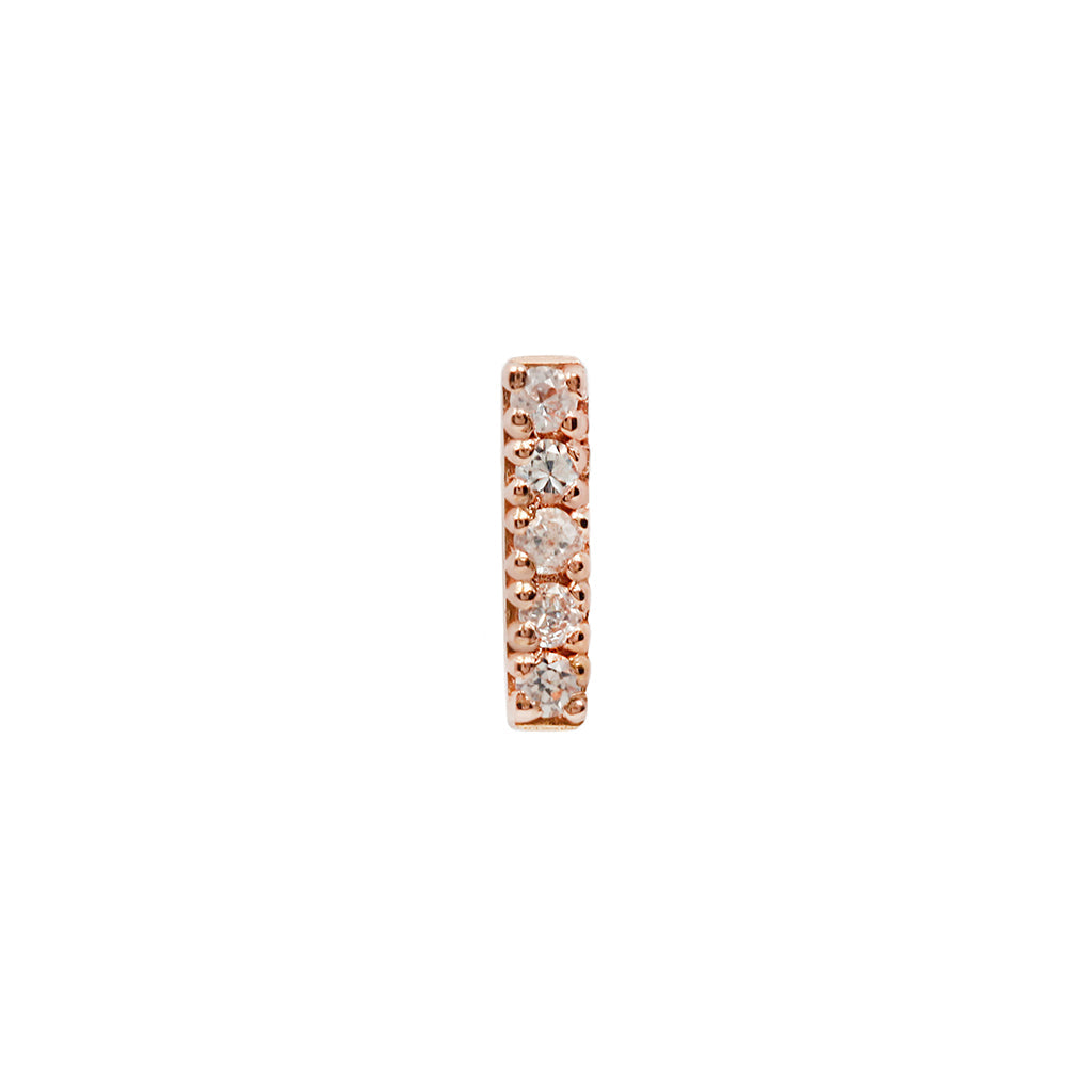 Rowe Threadless End with White Sapphire Threadless Ends Buddha Jewelry 14k Rose Gold