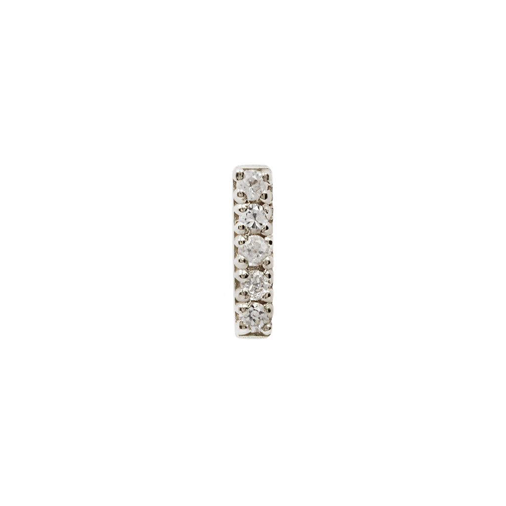 Rowe Threadless End with CZ Threadless Ends Buddha Jewelry 14k White Gold