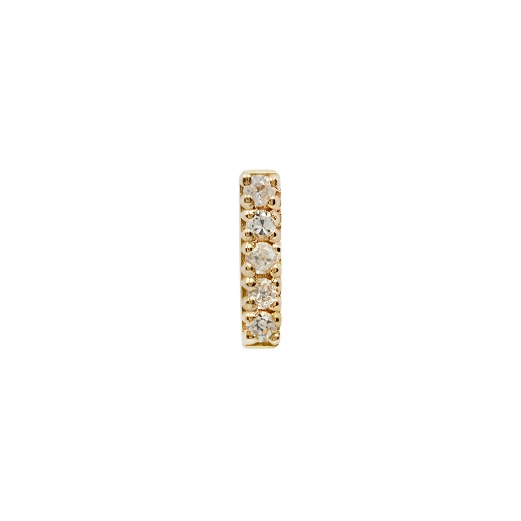 Rowe Threadless End with White Sapphire Threadless Ends Buddha Jewelry 14k Yellow Gold