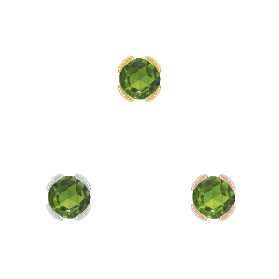 Peekaboo Threadless End with Green Tourmaline Threadless Ends Buddha Jewelry