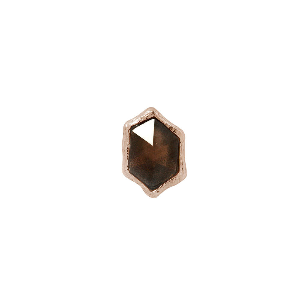 Pump Up The Volume Threadless End with Smoky Quartz Threadless Ends Buddha Jewelry 14k Rose Gold Small