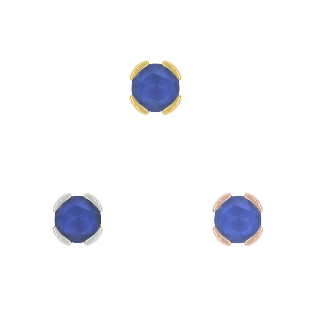 Peekaboo Threadless End with Sandblasted London Blue Topaz Threadless Ends Buddha Jewelry