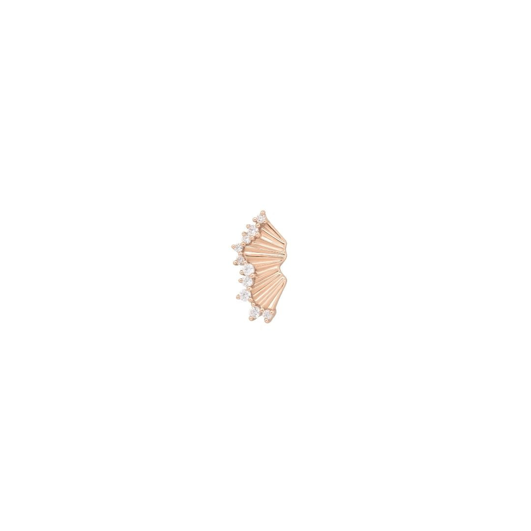 Risk Taker Threadless End with CZ Threadless Ends Buddha Jewelry 14k Rose Gold Left