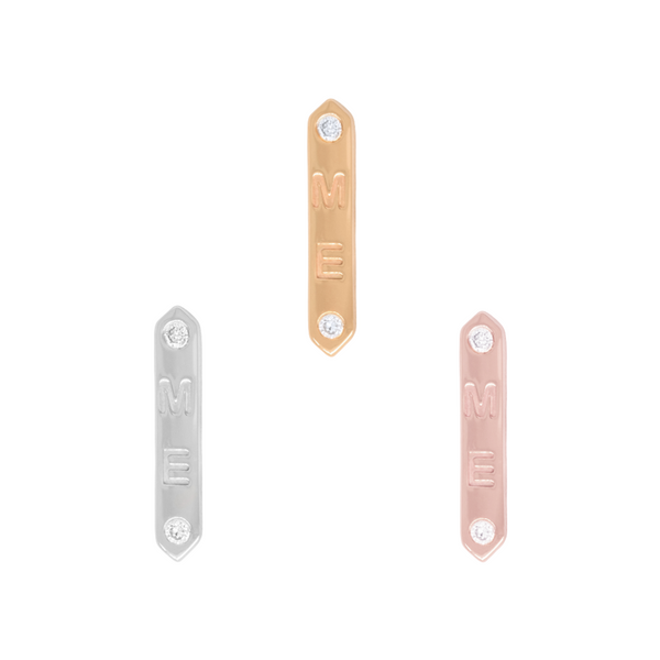 "ME" Threadless End with Diamond Threadless Ends Buddha Jewelry