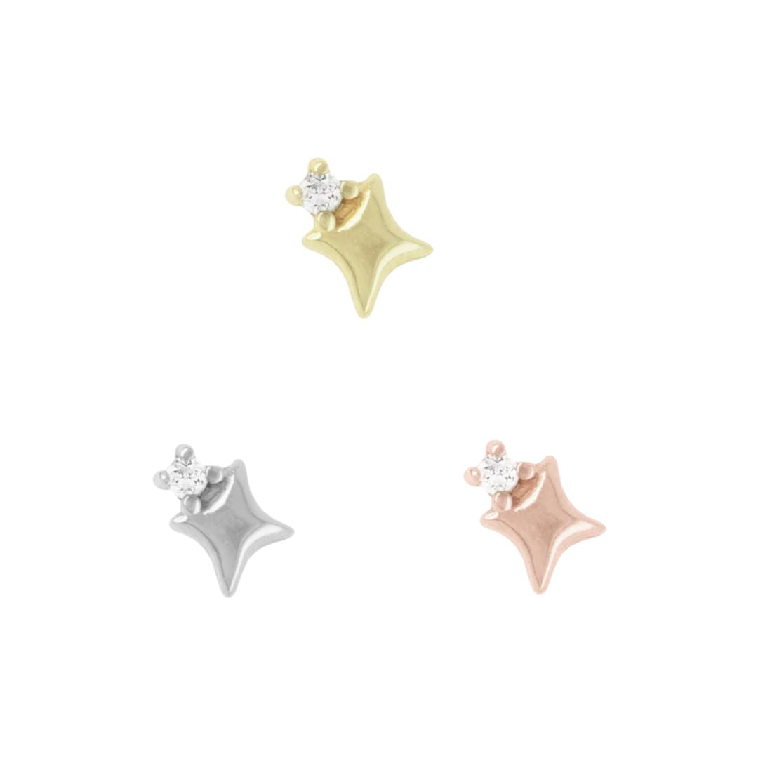 Star Stuff Threadless End with Diamond Threadless Ends Buddha Jewelry