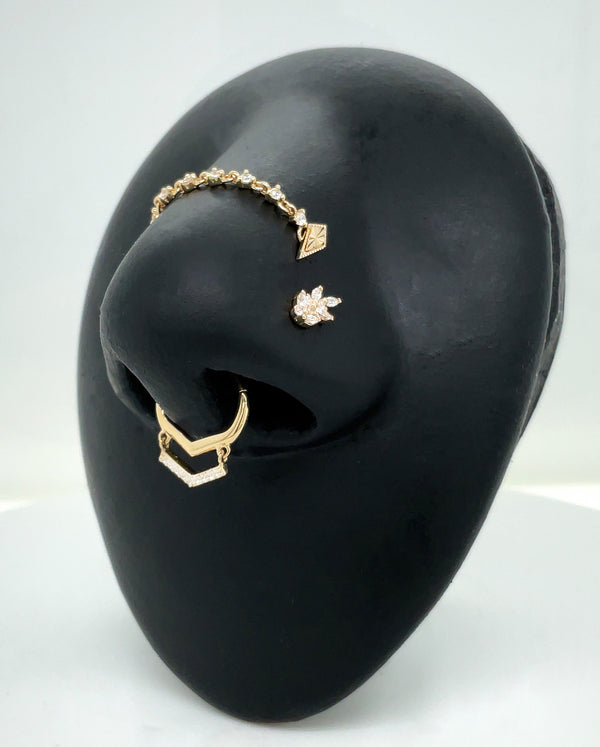 Wildflower Threadless End with CZ Threadless Ends Buddha Jewelry