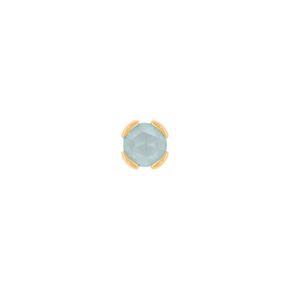 Peekaboo - Sandblasted Aquamarine - Threadless End Threadless Ends Buddha Jewelry Yellow Gold