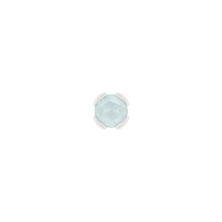 Peekaboo - Sandblasted Aquamarine - Threadless End Threadless Ends Buddha Jewelry White Gold