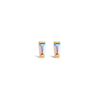 Tapered Baguette - Mercury Mist Topaz - Threadless End Threadless Ends Buddha Jewelry Yellow Gold  