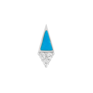 Spotlight - Turquoise + CZ - Threadless End Threadless Ends Buddha Jewelry White Gold  