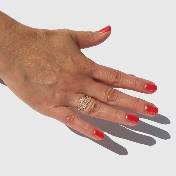 RION x Buddha Jewelry Chainlink Finger Ring with Diamond Finger Rings RION x Buddha Jewelry