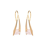 Mini Zahara Earrings - Clear Crystal Metal Hanging Earrings Buddha Jewelry Yellow Gold Plated