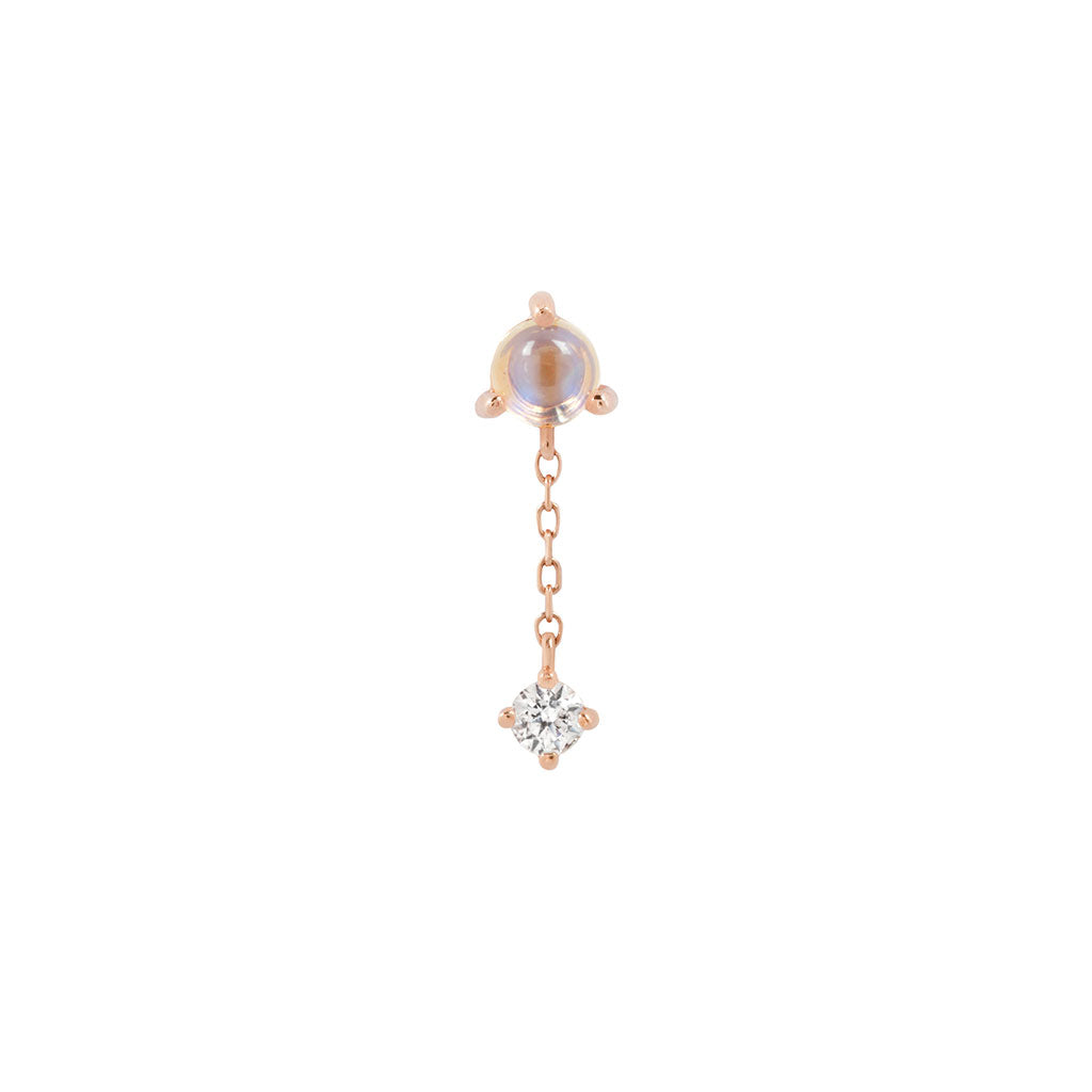 Bianca Threadless End with Moonstone Threadless Ends Buddha Jewelry 14k Rose Gold