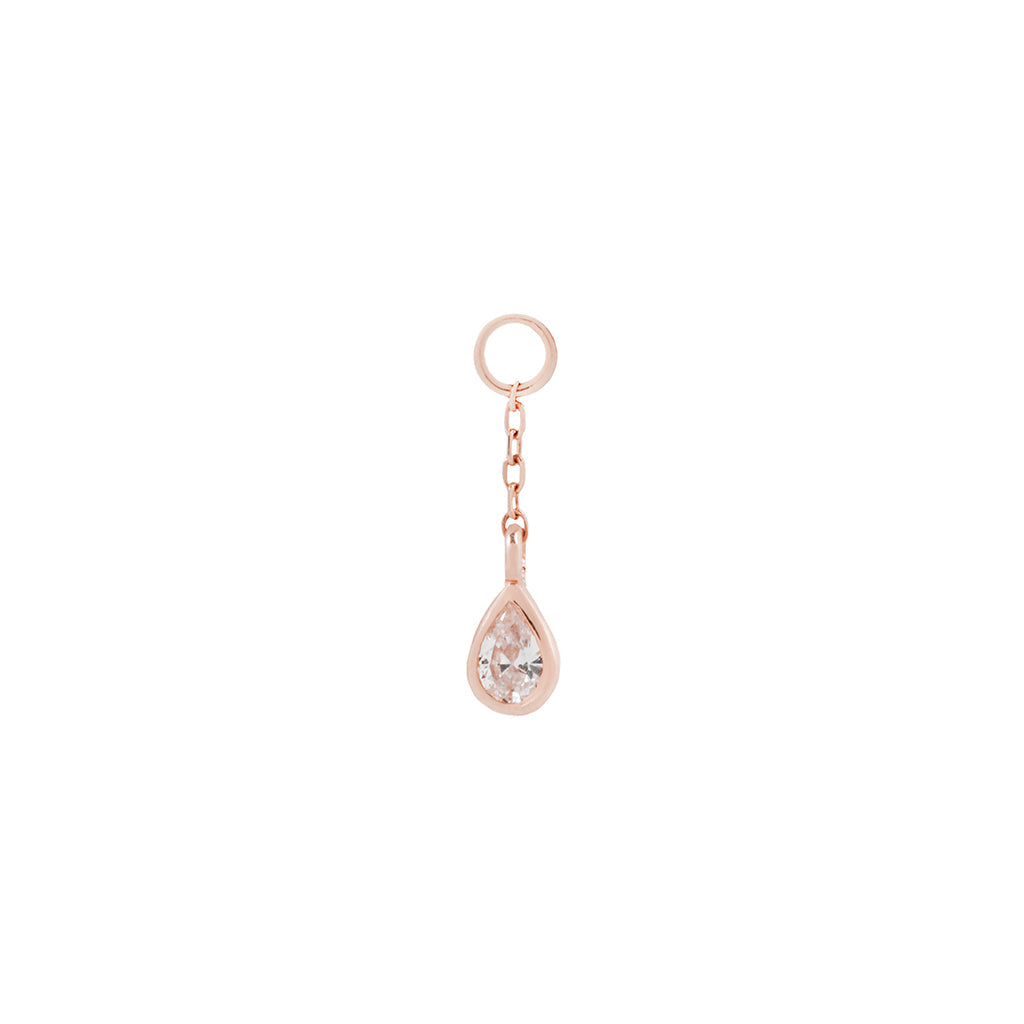 Concorde Charm + Chain with CZ Charms Buddha Jewelry 14k Rose Gold