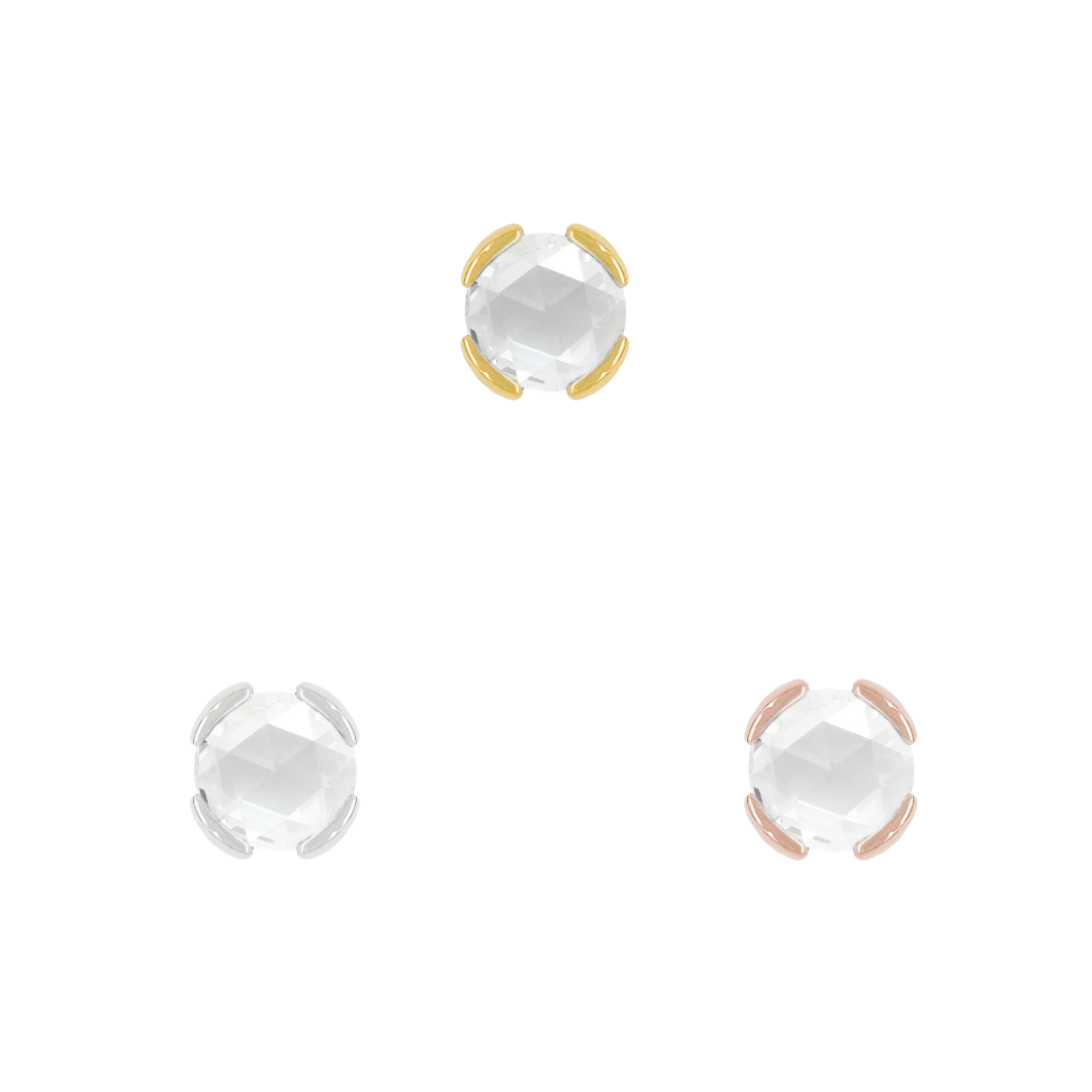 Peekaboo Threadless End with CZ Threadless Ends Buddha Jewelry