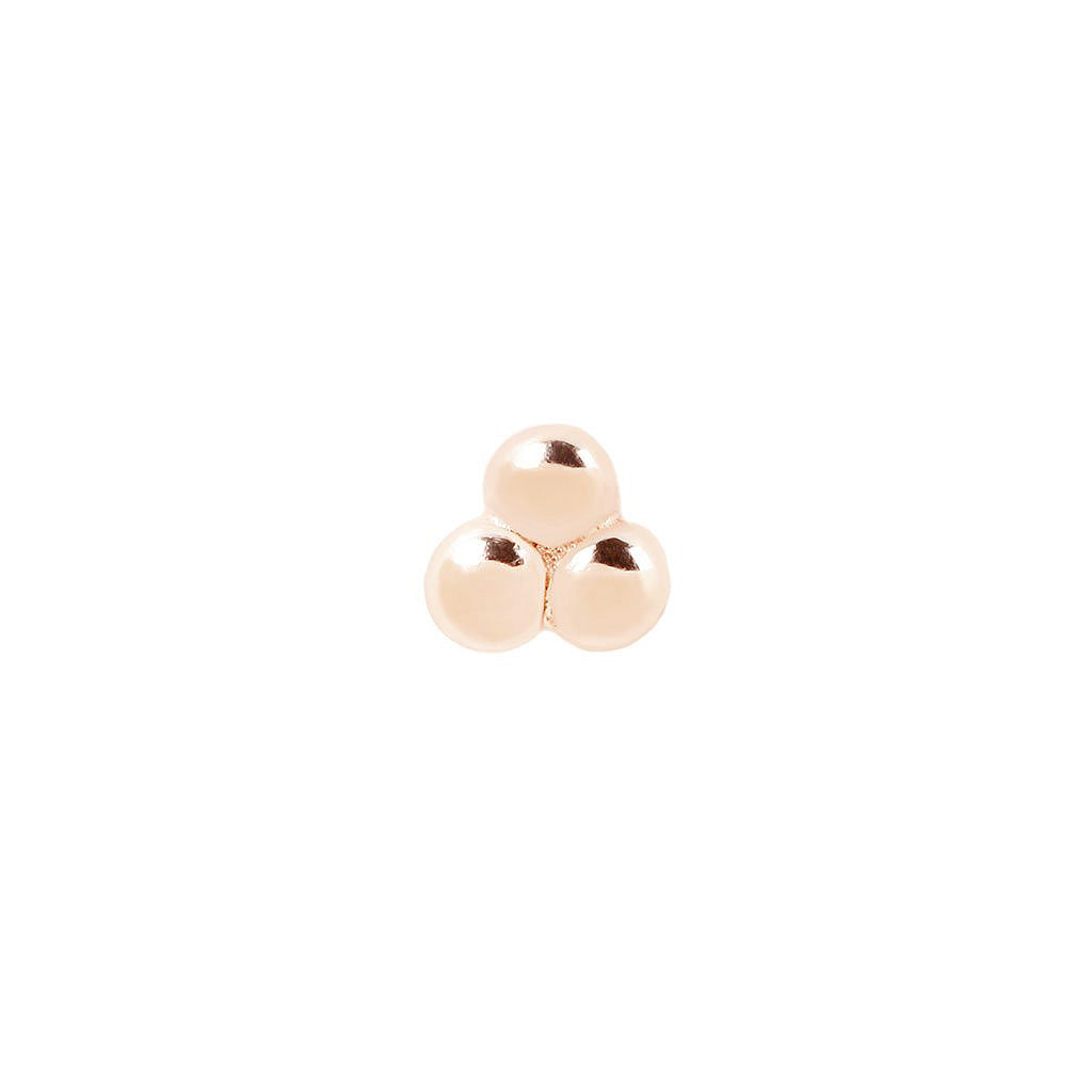 3 Bead Cluster Threadless End Threadless Ends Buddha Jewelry 14k Rose Gold