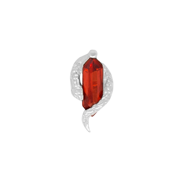 Eve Was Framed Threadless End with Garnet Threadless Ends Buddha Jewelry 14k White Gold