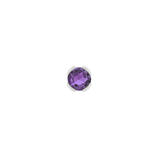 Peekaboo - Amethyst - Threadless End Threadless Ends Buddha Jewelry White Gold