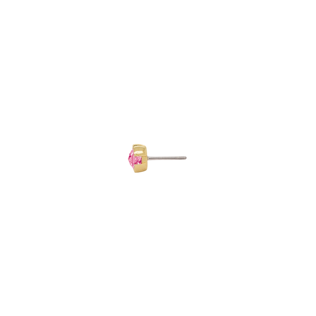 Peekaboo Threadless End with Pink Tourmaline Threadless Ends Buddha Jewelry