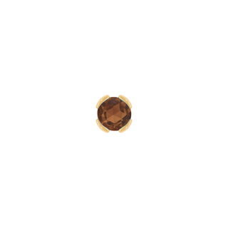 Peekaboo - Smoky Quartz - Threadless End Threadless Ends Buddha Jewelry Yellow Gold