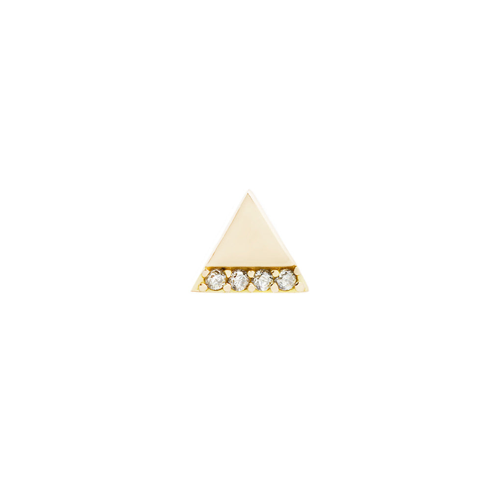 Love Triangle Threadless End with Diamond Threadless Ends Buddha Jewelry Yellow Gold