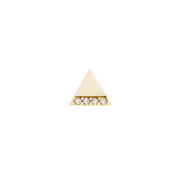 Love Triangle Threadless End with Diamond Threadless Ends Buddha Jewelry Yellow Gold