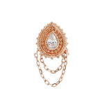 APP-Deity Threadless End with CZ Threadless Ends Buddha Jewelry 14k Rose Gold